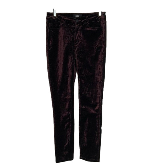 𝅺PAIGE burgundy velvet jeans.‎ - Picture 1 of 9